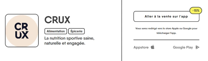 crux en vente sur toasty barres protéinées et énergétiques naturelles