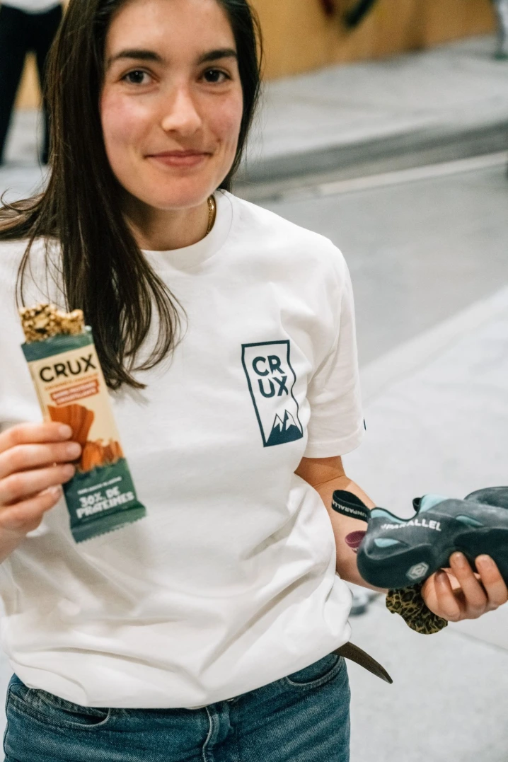 coraline ribeil coach paris escalade crux barre protéinée cacahuète